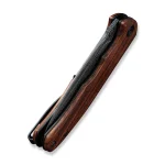 CIVIVI Mini Praxis Flipper Knife Guibourtia Wood Handle (2.98" Black Hand Rubbed Damascus Blade) C18026C-DS1 - Image 3