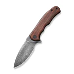 CIVIVI Mini Praxis Flipper Knife Guibourtia Wood Handle (2.98" Black Hand Rubbed Damascus Blade) C18026C-DS1 - Image 8