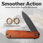 CIVIVI Sendy Flipper Knife / Multitool Wood Handle (2.83" Nitro-V Blade) C21004A-2 - Image 2