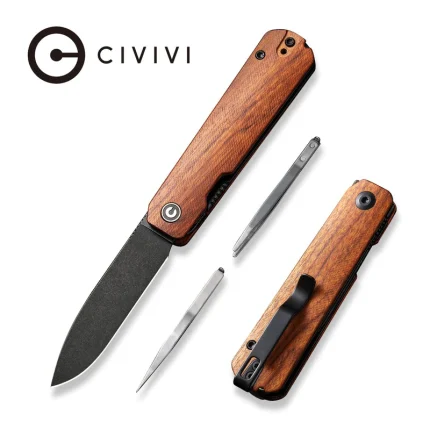 CIVIVI Sendy Flipper Knife / Multitool Wood Handle (2.83" Nitro-V Blade) C21004A-2