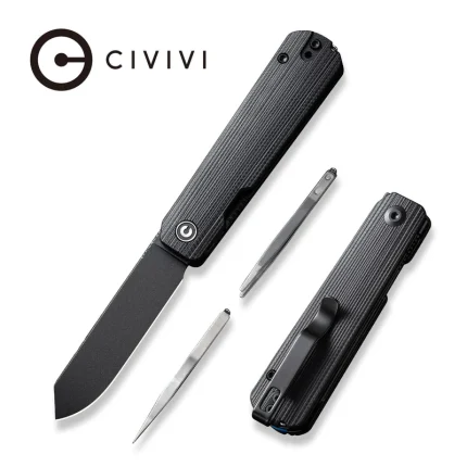 CIVIVI Sendy Flipper Knife / Multitool Wood Handle (2.83" Nitro-V Blade) C21004B-2