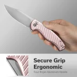 CIVIVI Stormhowl Flipper & Button Lock Knife Aluminum Handle (3.3" Nitro-V Blade) C23040B-3 - Image 3