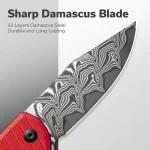 CIVIVI Stormhowl Flipper & Button Lock Knife Aluminum Handle (3.3" Damascus Blade) C23040B-DS1 - Image 5
