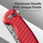 CIVIVI Stormhowl Flipper & Button Lock Knife Aluminum Handle (3.3" Damascus Blade) C23040B-DS1 - Image 2