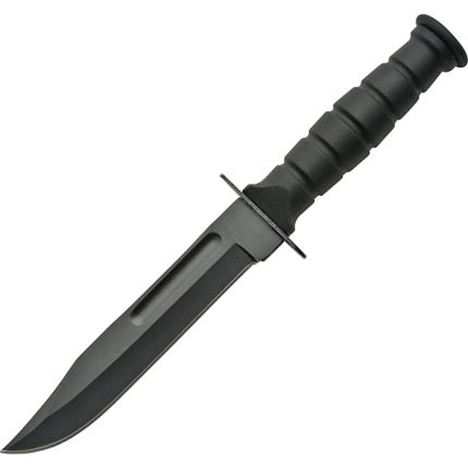 Military Fixed Blade Knife - Black - 7.23" Overall - CN211360BK