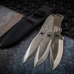 Perfect Point RC-179-3 Throwing Knife Set with Three Knives, Silver Blades, Steel Handles, 8-Inch Overall