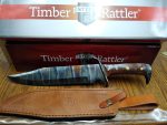 Timber Rattler Gunslinger Bowie Knife With Sheath - 1095 Fire Kissed Carbon Steel Blade, Steel Guard, Hardwood Handle - Length 16 1/2” - Image 4