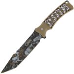 Golan 12 Inch Woodland Camo Hunting Fixed Blade - GOL-265GN - Image 2