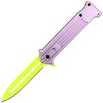 Folding Knife Pocket Knife - Vibrant Yellow and Pink Linerlock Lock Knife - 309PY