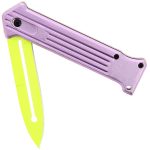 Folding Knife Pocket Knife - Vibrant Yellow and Pink Linerlock Lock Knife - 309PY - Image 2