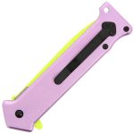 Folding Knife Pocket Knife - Vibrant Yellow and Pink Linerlock Lock Knife - 309PY - Image 4