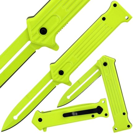 Folding Knife Pocket Knife – Vibrant Yellow Linerlock Lock Knife – 309YL