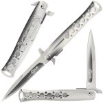 Classic Chrome Stiletto Lock Knife - Durable 8Cr13MoV Steel - GOL-456CH