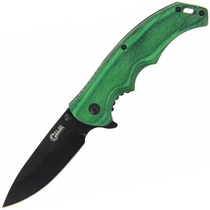 Golan Folding Knife with Green Pakkawood Handle - GOL-541-GN