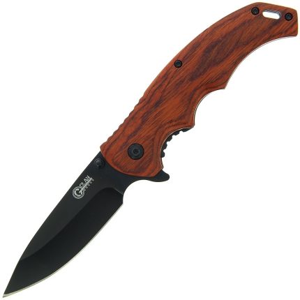 Golan Folding Knife with Red Pakkawood Handle - GOL-541-RD