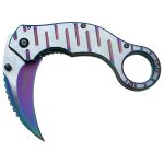 TAC Force- Folding Pocket Knife – Rainbow TiNite and Satin Finish Stainless Steel Hawkbill Blade and Handle with Pocket Clip, Liner Lock, Tactical, EDC, Rescue - TF-952RB - Image 2