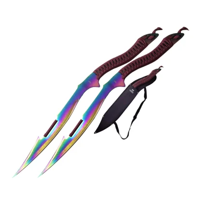 Snake Eye Tactical Dual Twin Ninja Sword with Dual Shoulder Sheath - HK-121RB