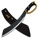 Elk Ridge - Outdoors Fixed Blade Machete - 20.5-in Overall, Black Stainless Steel Blade, Orange and Black Injection Moulded Handle with Lanyard, Nylon Sheath, Camping, Hunting, Survival - ER-280
