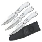 Perfect Point RC-179-3 Throwing Knife Set with Three Knives, Silver Blades, Steel Handles, 8-Inch Overall - Image 2