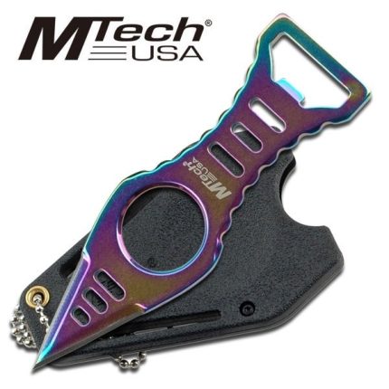 MTech USA Rainbow Neck Knife Dagger w/ Bottle Opener - MT-20-27RB