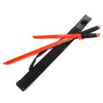 RED 27" & 18 " NINJA SWORD Set Double Shoulder Harness - GOL-SW-226RD