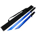 Blue 27" & 18 " NINJA SWORD Set Double Shoulder Harness - GOL-SW-226BL - Image 2