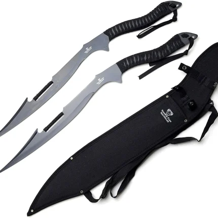 Snake Eye Tactical Dual Twin Ninja Sword with Dual Shoulder Sheath - HK-121BK