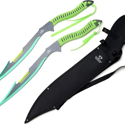 Snake Eye Tactical Dual Twin Ninja Sword with Dual Shoulder Sheath - HK-121GN