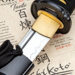 SHIKOTO LONQUAN MASTER TOUCHSTONE THREE-PIECE SWORD SET - KATANA, WAKIZASHI, TANTO, T10 HIGH CARBON STEEL BLADES, CLAY-TEMPERED - Image 3