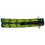 Master USA Quick Opening Folding Knife Tanto Blade 3.75" Weed Design - - Image 2