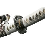 Ten Ryu Hand Forged White Sakura Jintachi with Burgundy Scabbard - TR-014MR - Image 2