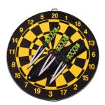 Z-Hunter Throwing Knife Set and Target Board - Set of 3 Knives, Black/Satin Steel Blades w/Bio Hazard Graphic, Green Cord Wrapped Handles, Full Tang, Target Board and Nylon Sheath - ZB-155SET