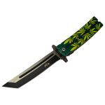 Master USA Quick Opening Folding Knife Tanto Blade 3.75" Weed Design - - Image 4