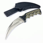 S-TEC 9.0 inch Fixed Blade Hawkbill Knife with ABS Handle w/ Molded Rubber Grip – T22199SL