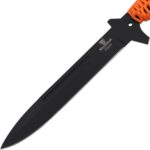 Snake Eye Tactical Fixed Blade Knife –Black Stainless Steel Blade, Cord Wrapped Handle, Full Tang, Includes Nylon Sheath – Hunting, Camping, Survival, Tactical – YML06L-BKOR - Image 6