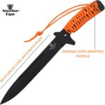 Snake Eye Tactical Fixed Blade Knife –Black Stainless Steel Blade, Cord Wrapped Handle, Full Tang, Includes Nylon Sheath – Hunting, Camping, Survival, Tactical – YML06L-BKOR - Image 3