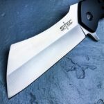 S-TEC Giant 12 ” Ball Bearing Cleaver Folding Pocket Knife Solid 3CR13 Steel Blackout version – TS004BK-L - Image 3