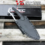 S-TEC D-Guard 10″ Fixed Blade Full Tang Knife w/ ABS Sheath -Silver – T25148SL - Image 3