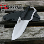 S-TEC D-Guard 10″ Fixed Blade Full Tang Knife w/ ABS Sheath -Silver – T25148SL