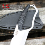 S-TEC D-Guard 10″ Fixed Blade Full Tang Knife w/ ABS Sheath -Silver – T25148SL - Image 5