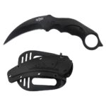 S-TEC 8″ Fixed Blade Hunting Karambit Knife with ABS Sheath Black Out Version – TS201BK - Image 2