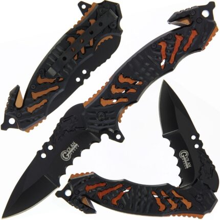 Golan Tiger Linerlock Lock Knife / Glass Breaker – GOL-562OR