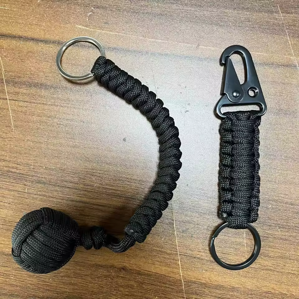 High Quailty Version Of Monkey Fist Steel Ball Set W/ Paracord Survival Key Chain – MB01SET