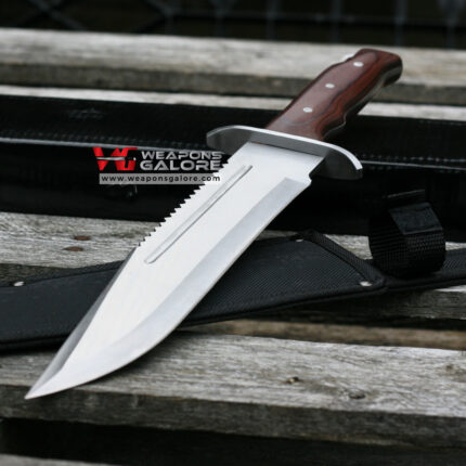 S-TEC 16″ Pakkawood Handle Hunting Bowie w/ Nylon Sheath - T224771
